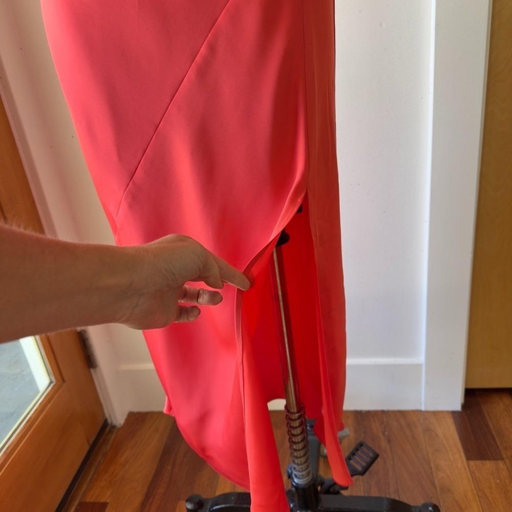 Aritzia Babaton Fonda Satin Midi Dress-Cowl Neck Sexy Slip Dress-Poppy Red-Sz Sm - Picture 4 of 15